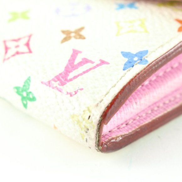 Louis Vuitton White Monogram Multicolor Sarah Flap Wallet Pink 6LV512S - Picture 10 of 12